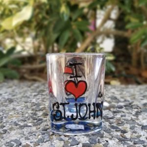 I Love St. John Shot Glass