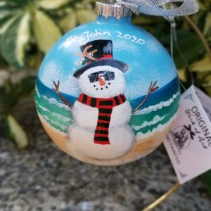 Tropical Snowman Ornament